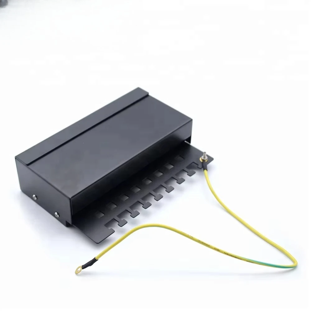 MT-4020 Factory Price 1U 10 Inch 8 Port FTP Cat5e Cat6 Rack Mount Patch Panel with Earth Wire
