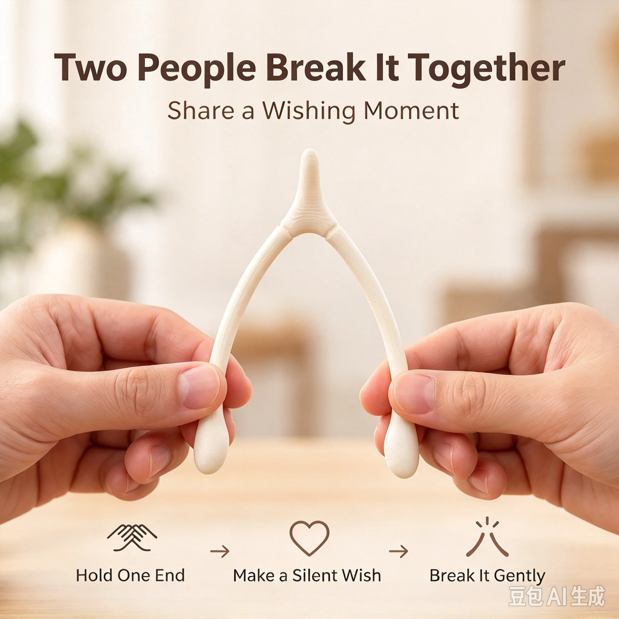 3D Printed Thanksgiving Wishbone Replica, Western Traditional Break Wishbone Wishing Game, Interactive Novelty Party Gift