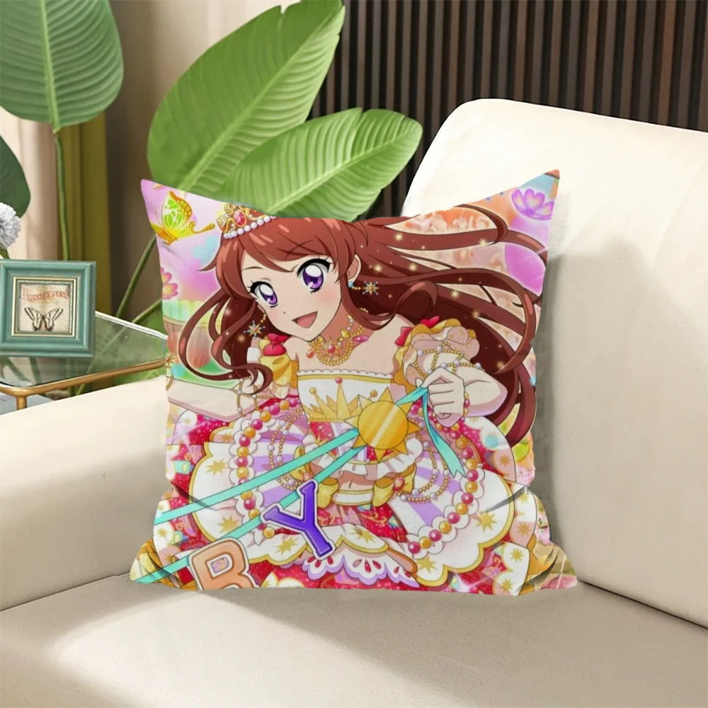 Aikatsu! Pillow Cases Cushion Cover 45 × 45 Stuffed Cushions Decorative Pillows for Sofa Elegant Room Covers Sleep Home Textile