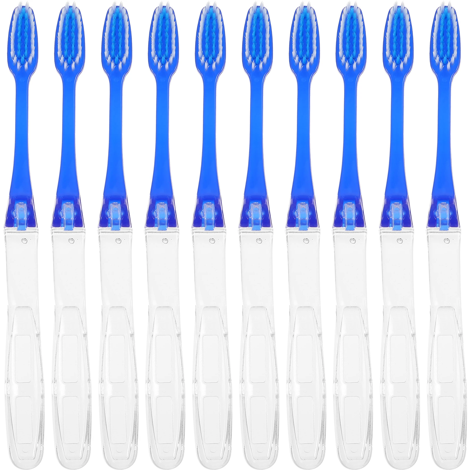 

10 Pcs Folding Toothbrush Portable Soft Bristles Travel Outdoor Convenient Household Brushes Lightweight Compact Size