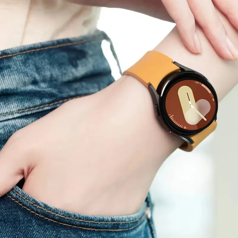 Силиконовый ремешок для Samsung Galaxy Watch 4 5 6 7 44 мм 40 мм Прочный браслет для Galaxy Watch Classic 47 мм 43 мм 46 мм 42 мм/Pro 45 мм