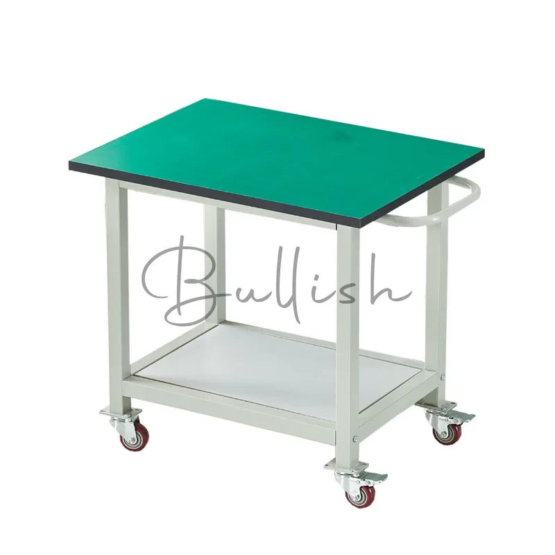 Hand push anti-static heavy duty workbench anti-static mobile workbench material transfer truck