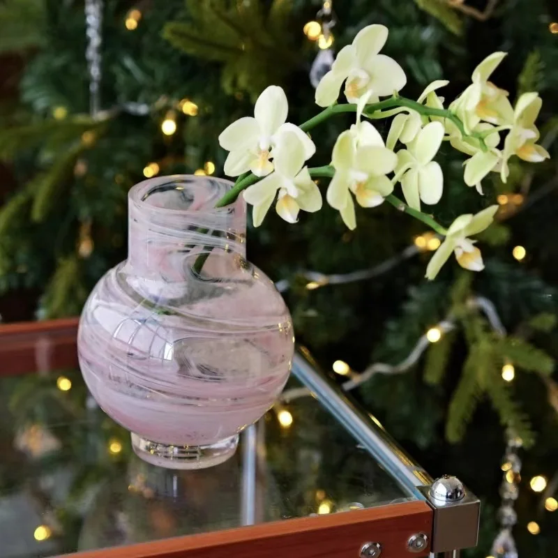 مزهرية من العصور الوسطى، مزهرية صغيرة مزججة لسطح المكتب، تشكيلة زهور زجاجية منزلية، فرنسية كلاسيكية بسيطة #4