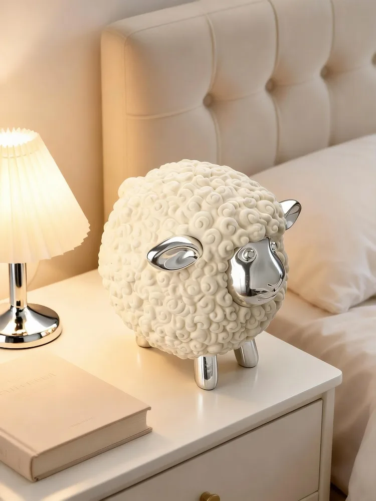 Plucked Sheep Figurine Art Ornaments,Living Room Foyer,TV Cabinets,Wine Cabinet,Office Desktop Statuette Decorations Gift