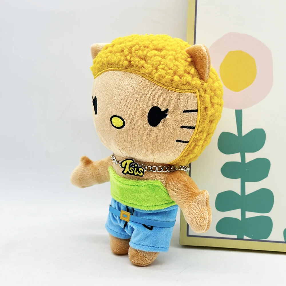 Moda menina olá kitty gelo spice1 usar roupas verdes boneca de pelúcia figura brinquedos de pelúcia bonito meninos meninas fãs coletar presente