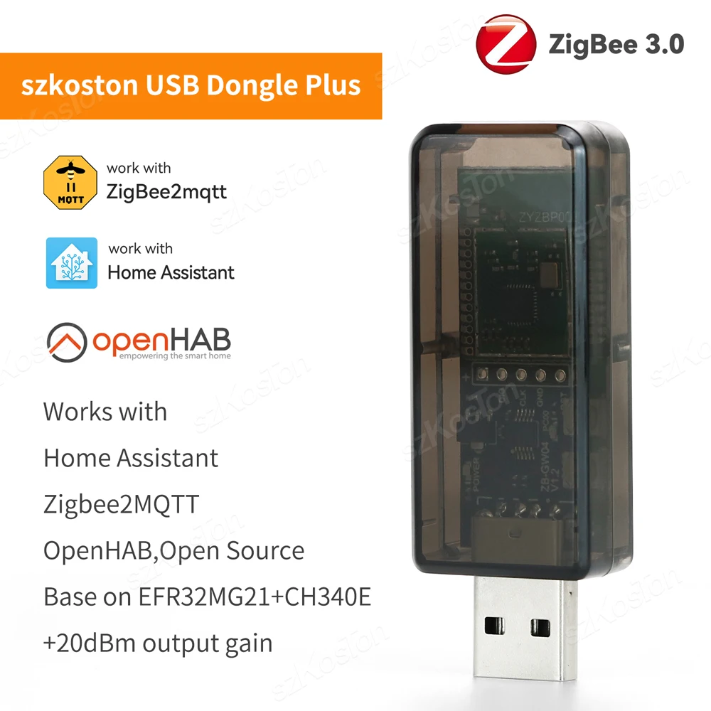 Zigbee 3.0 USB Dongle Plus EFR32MG21 Universal Open Source Zigbee Gateway Works with Home Assistant openHAB Zigbee2MQTT ZHA NCP