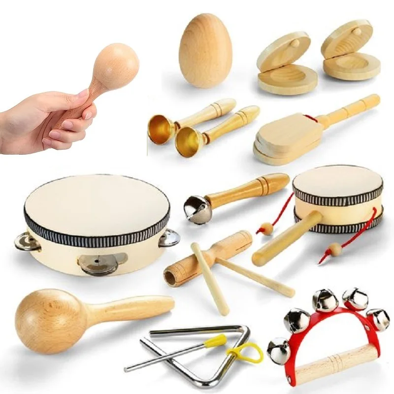 Baby Musikspiel zeug für Kleinkinder 1-3 Kinder Trommel Holz Percussion Spielzeug Holz Shaker