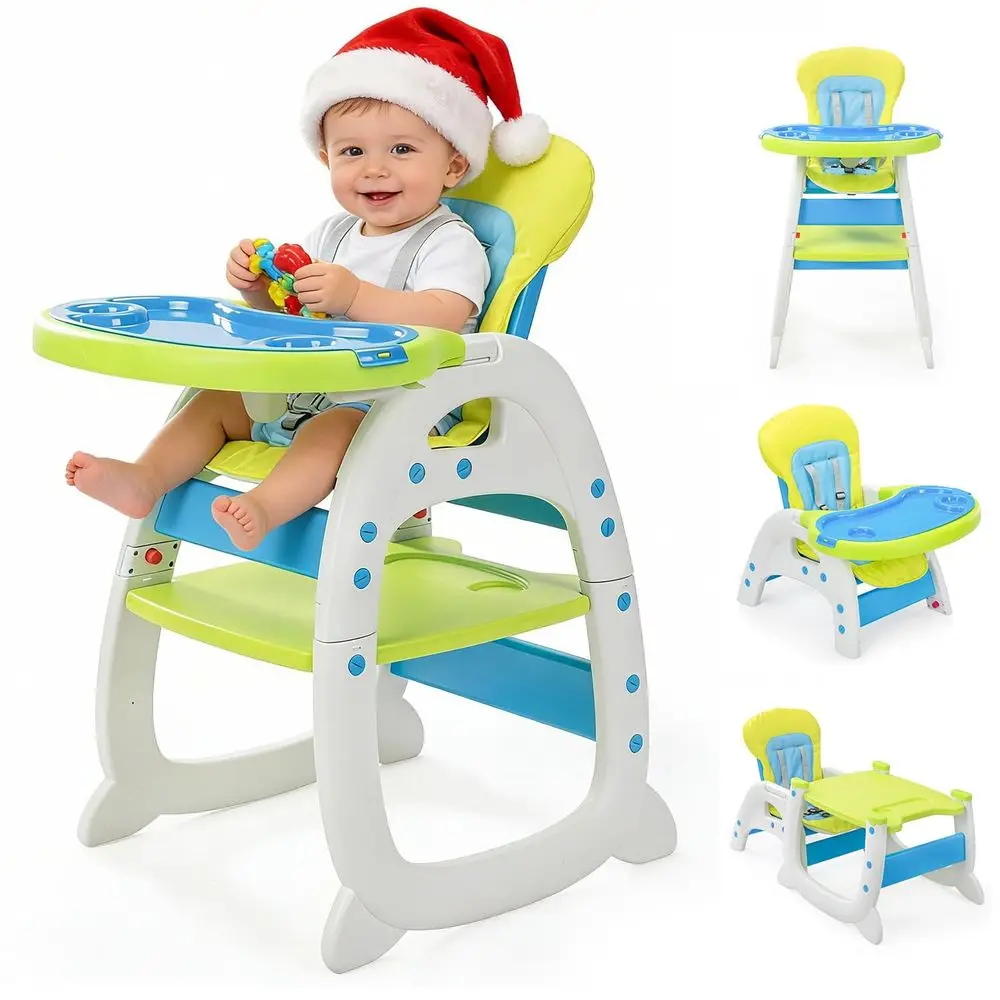 

Multifunctional Convertible High Chair for Babies and Toddlers, Adjustable Feeding Seat for Boys & Girls, Easy to Clean for Ages