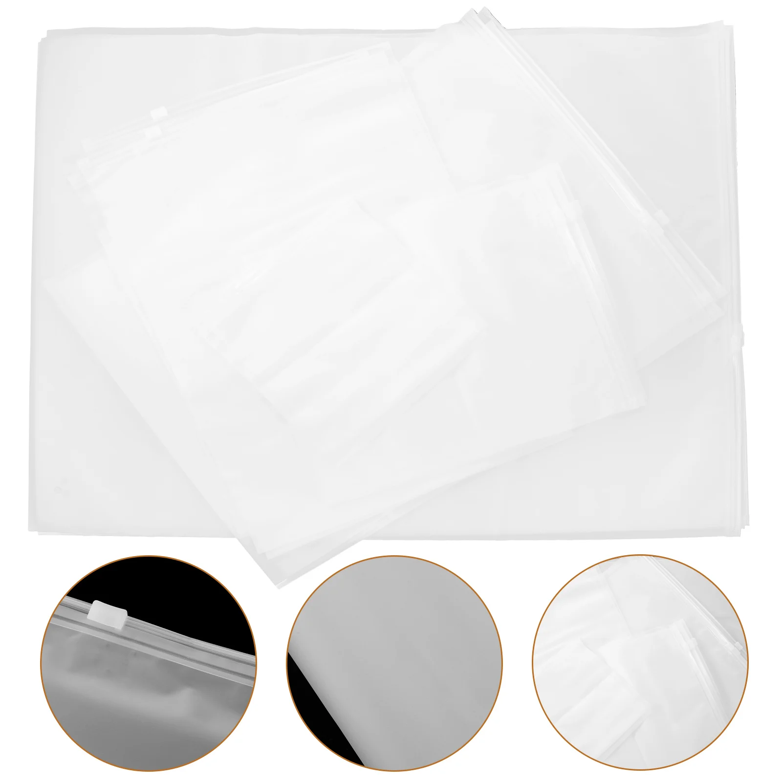 

25pcs Clothes Packing Self Seal Storage Pouches Waterproof Dustproof Garment Bags For Travel Underwear Storage Semi-Transparent