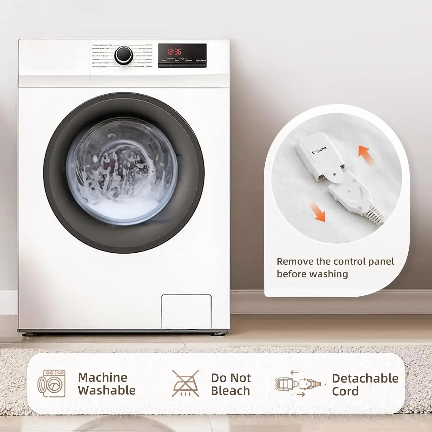 King Size Waterproof Heated Mattress Pad with Dual Zone Heating, 9 Settings, Auto Off, Machine Washable