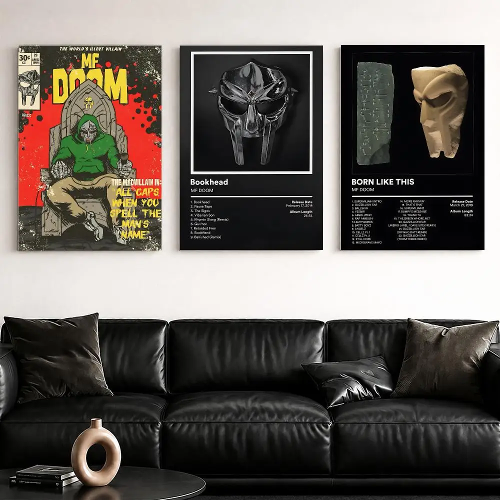 Legendary Rapper M-MF DOOM Framed Wall Painting Framed Canvas Wall Art Poster Solid Wood Frame Home Decor