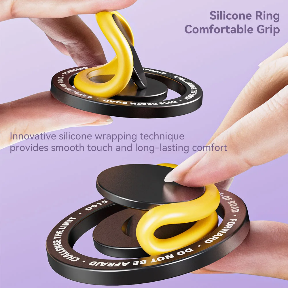 ROCK-Magnetic Ring Phone Holder, Silicone Ring, Phone Grip Holder, Stand for iPhone 16, 15, 14, 13 Pro Max 12, 11, X, Xs Max