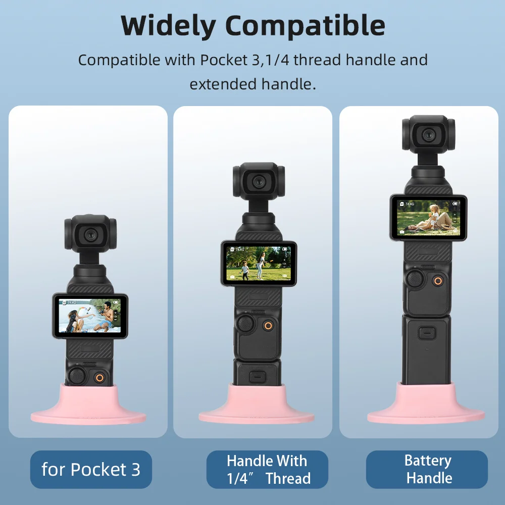 DJI Osmo 포켓 3 용 소프트 실리콘 베이스, 어댑터 베이스 브래킷, 스포츠 카메라 미끄럼 방지 고정 익스텐션 베이스 스탠드, 핸드헬드 짐벌