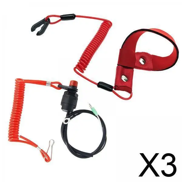 Boat Outboard Motor Kill Switch Floating Safety Lanyard Universal Emergency Tether Rope for Marine Accessories