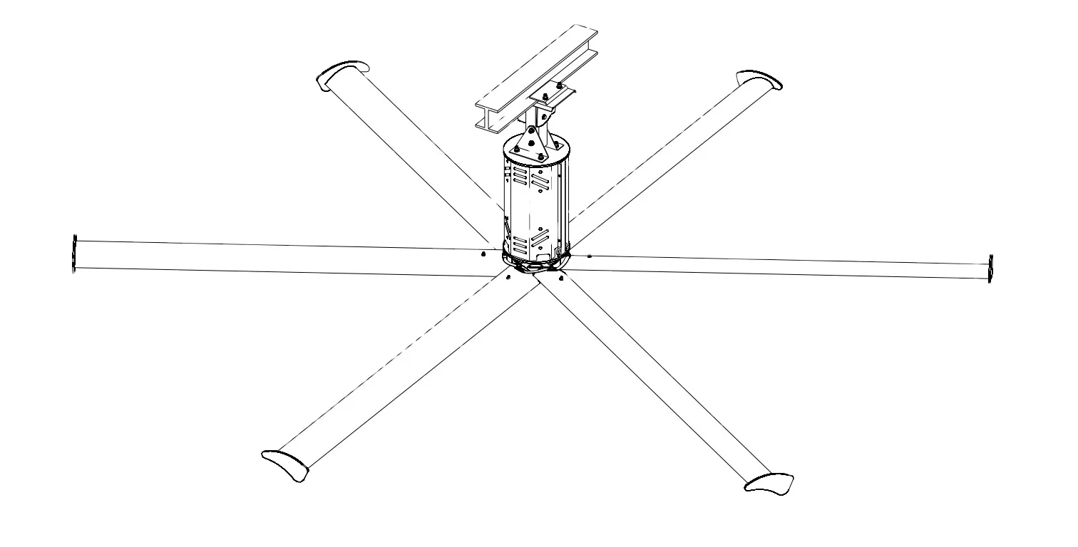 22ft Meters Industrial Metal Fan Ceiling Ventilation Metal industrial Hvls ceiling Fan ls Fan