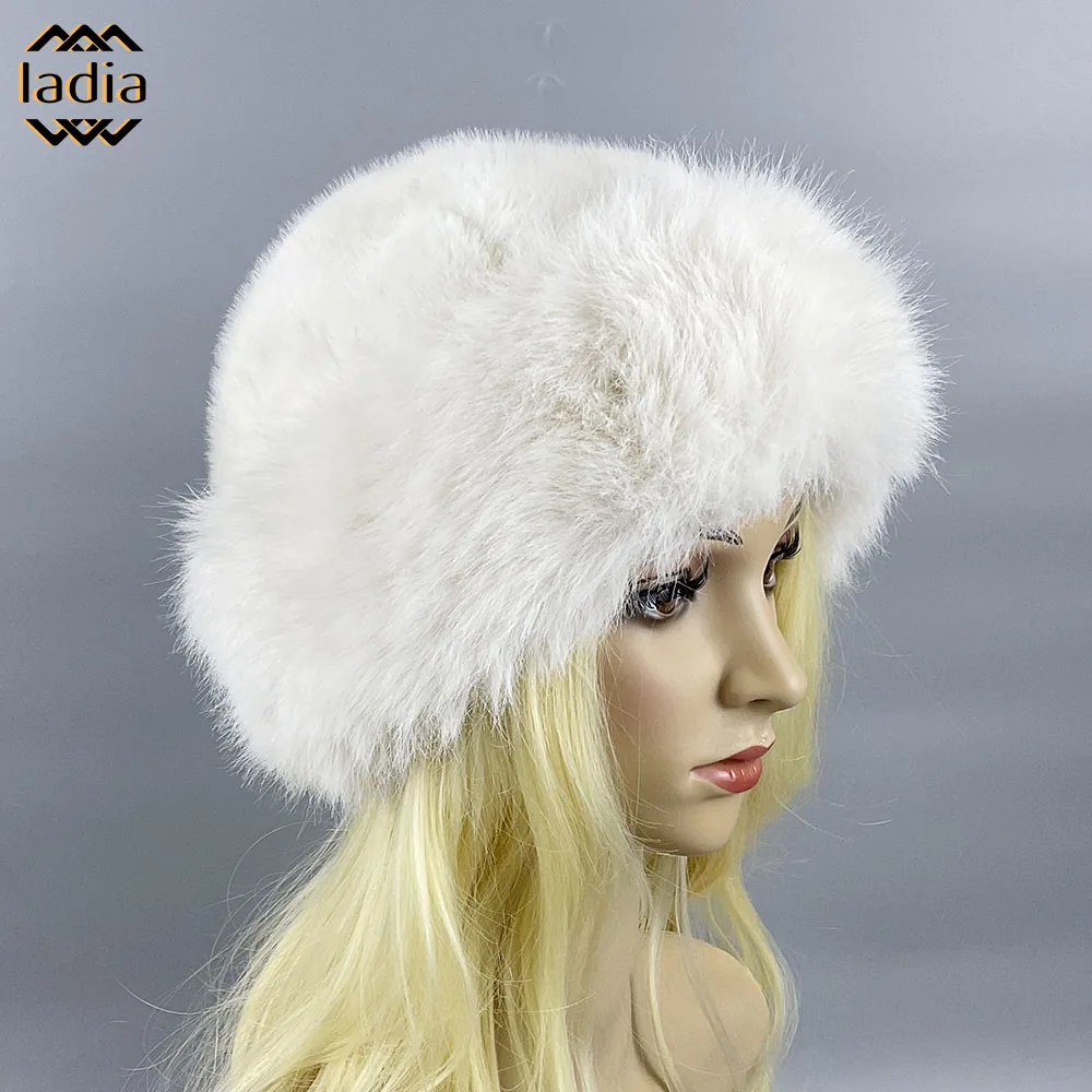 2024 Winter Fashion New Style EnviroNmental Artificial HairHats Women Beanies Solid Caps Winter Lady Party Fur Mongolian Hat