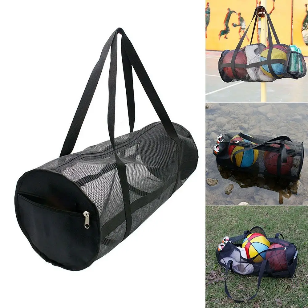 

High-quality Net Mesh Duffels Bag Large Capacity Heavy Duty Mesh Handbag Black Collapsible Ball Storage Bag