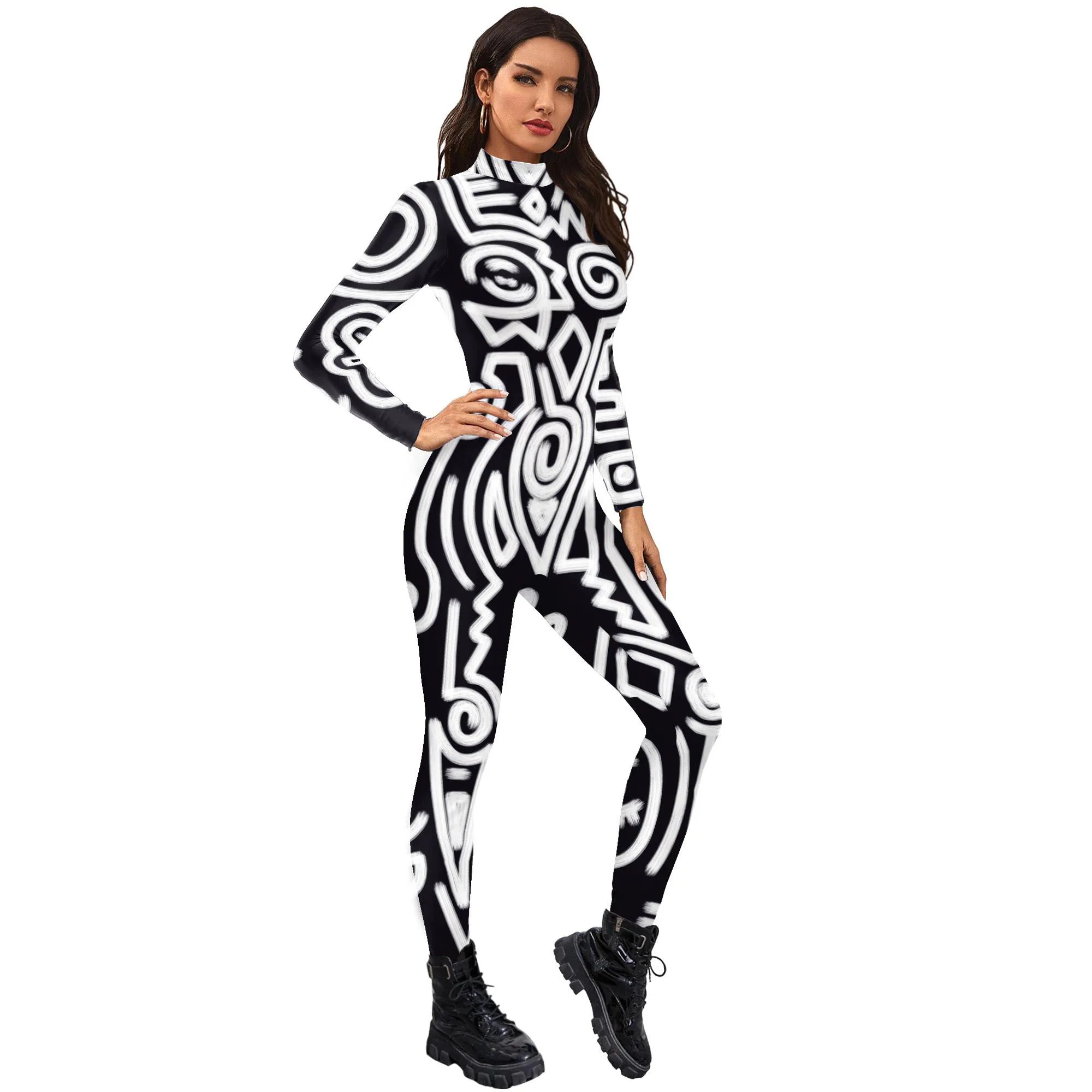 Mono de Cosplay de Halloween para adultos, traje de Catsuit de fantasía, mono con estampado 3D de carnaval, monos de manga completa Zentai de Color