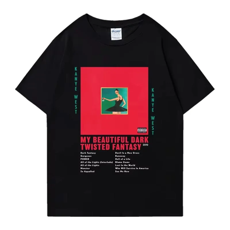

The 2025 Summer men's My Beautiful Dark Twisted Fantasy English printed short-sleeved T-shirt is comfortable and breathable