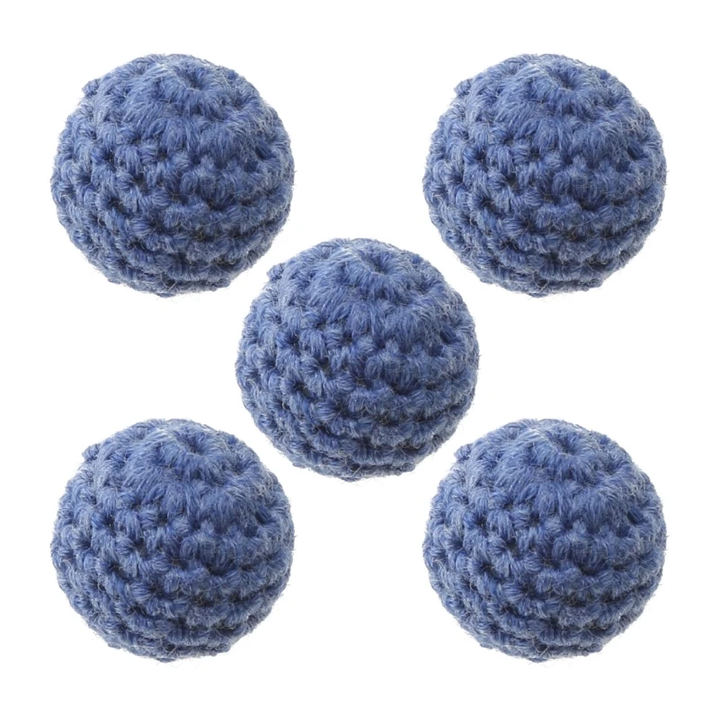 5 Pcs Crochet Beads Colorful Craft Beads Knitting Balls for DIY Pacifier Clip