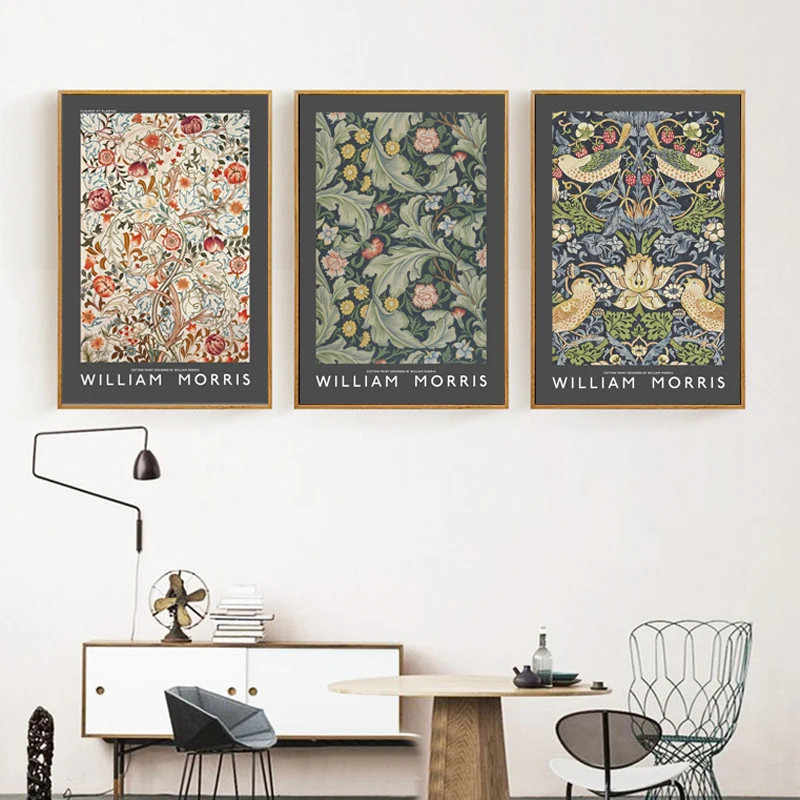 Vintage Plants Wall Decor Painting Modern Retro Flower Leave Birds Canvas Art Poster for Bedroom Living Room Decor Aesthetic