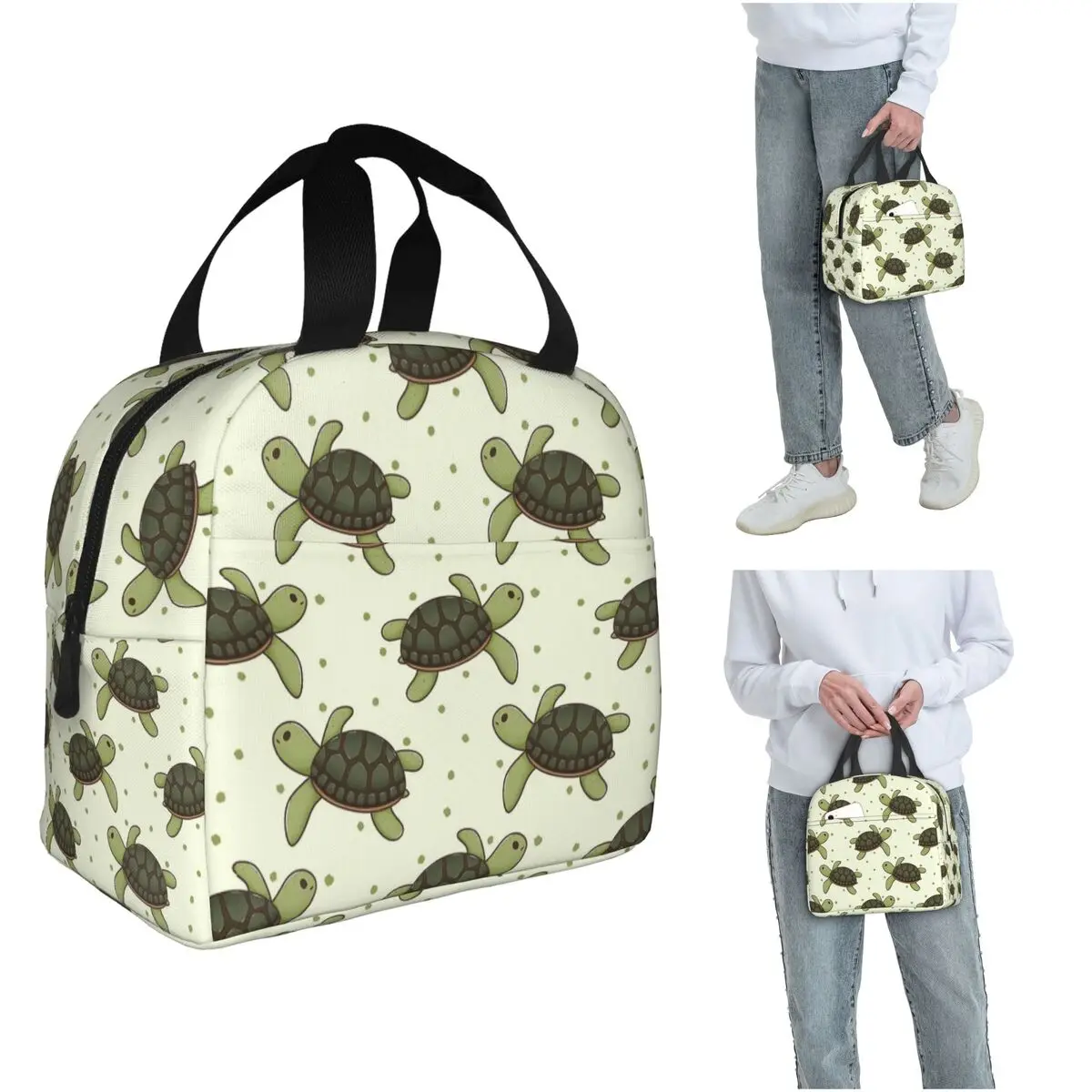 Adorable Cartoon Sea Turtle Insulated Lunch Bag for Women Kids Leakproof Food Boxes Thermal Lunch Box Tote
