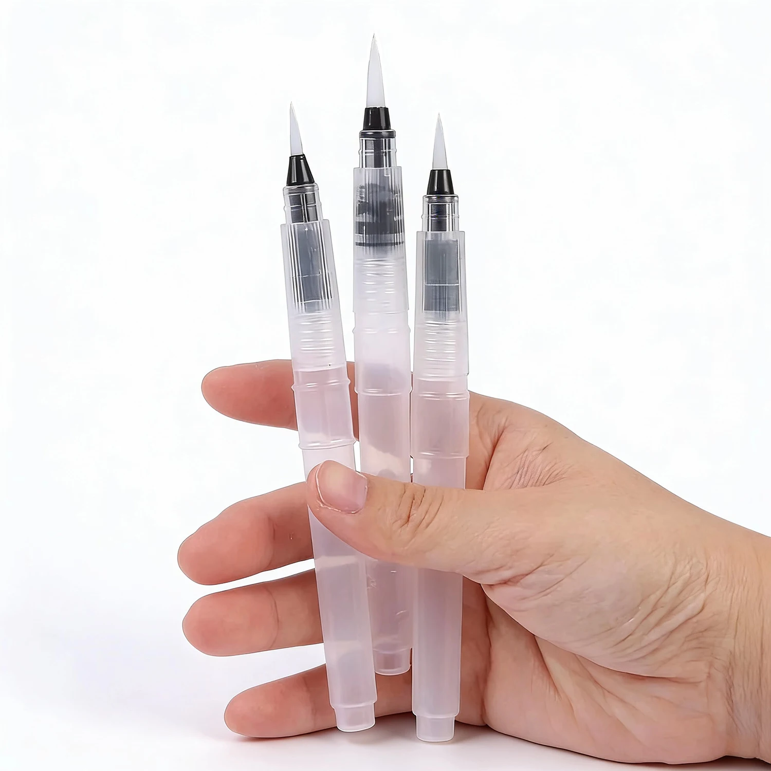 3pcs Refillable Water Color Brush Pen Set Multi Purpose Artist Grade Watercolor Brushes for DIY Painting & Lettering