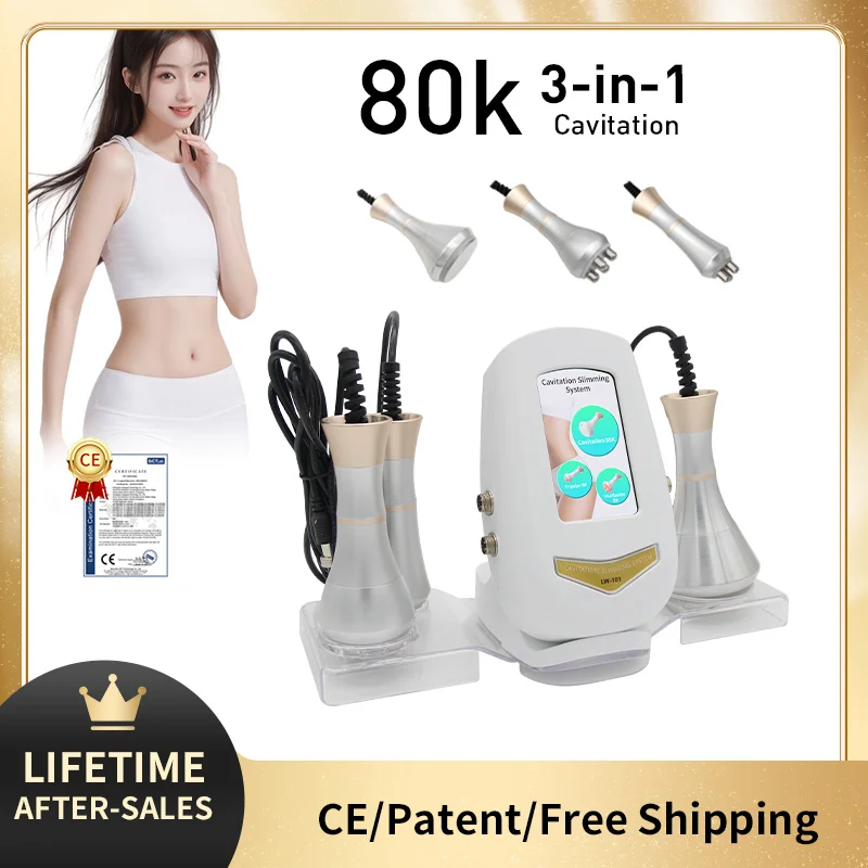 Multi-Polar Weights Loss Device Three-in-one 80K Cellulite Massager Fat Reducer Body Shaping RF facial Skin Anti-aging Skin Whit