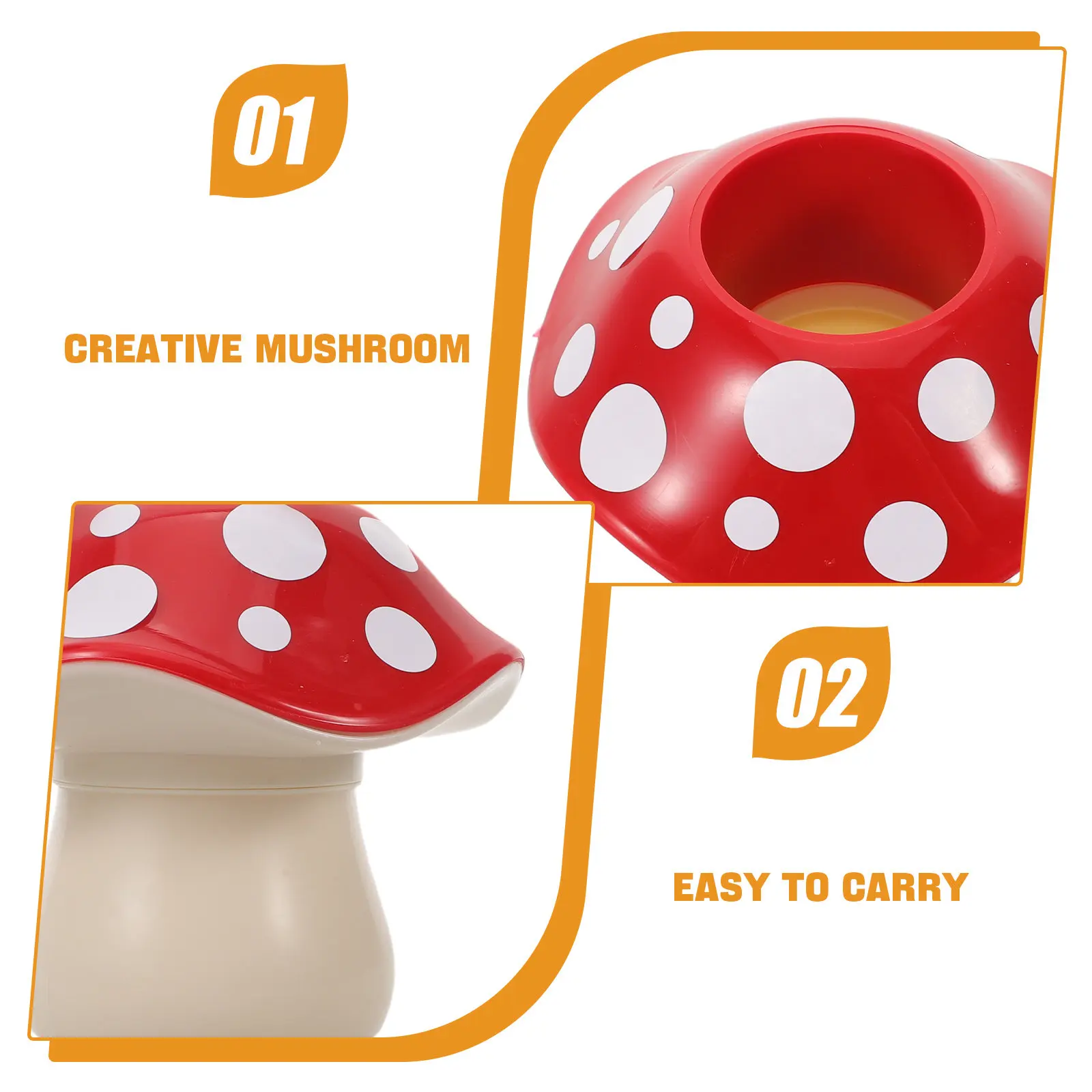Cute Mushroom Desk Pen Organizer Resin Kawaii Pencil Holder Desktop Stationery Storage Container for Office Dorm Study Space