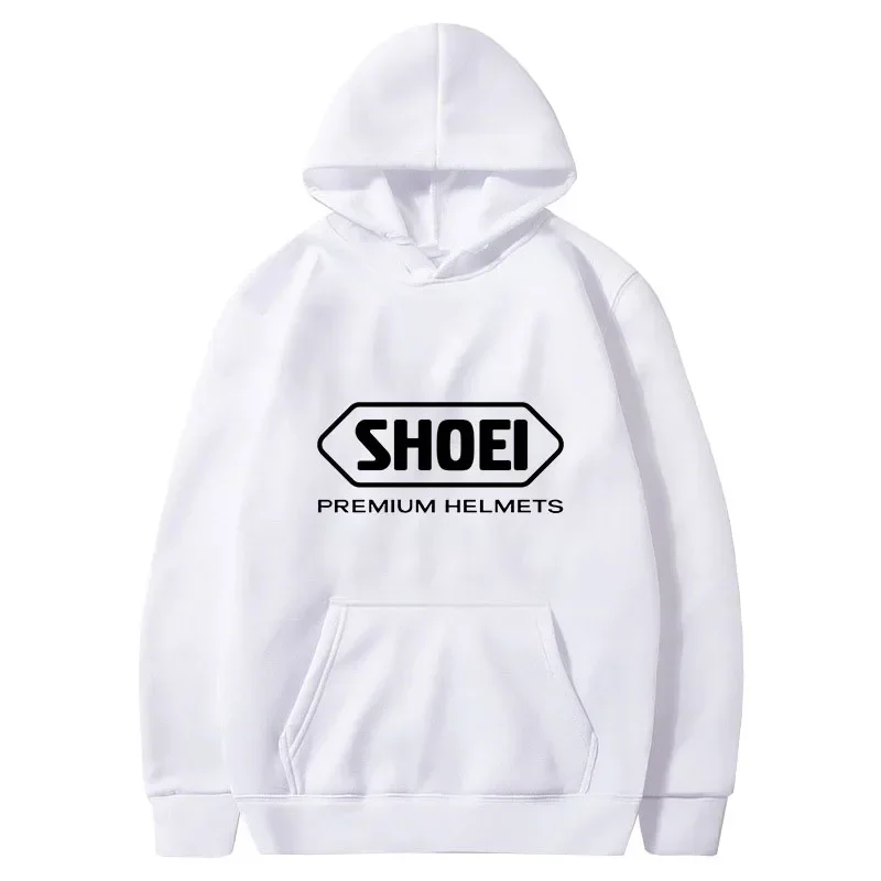 Shoei Hoodie Motorcycle Helmet Racing Rider Biker Streetwear Aesthetic Black Oversized Casual Sweatshirt Long Sleeve