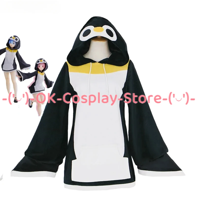 

Anime Re:Life in a Different World From Zero Ram Rem Cosplay Costumes Cute Penguin Suit Halloween Carnival Outfit Anime Clothing