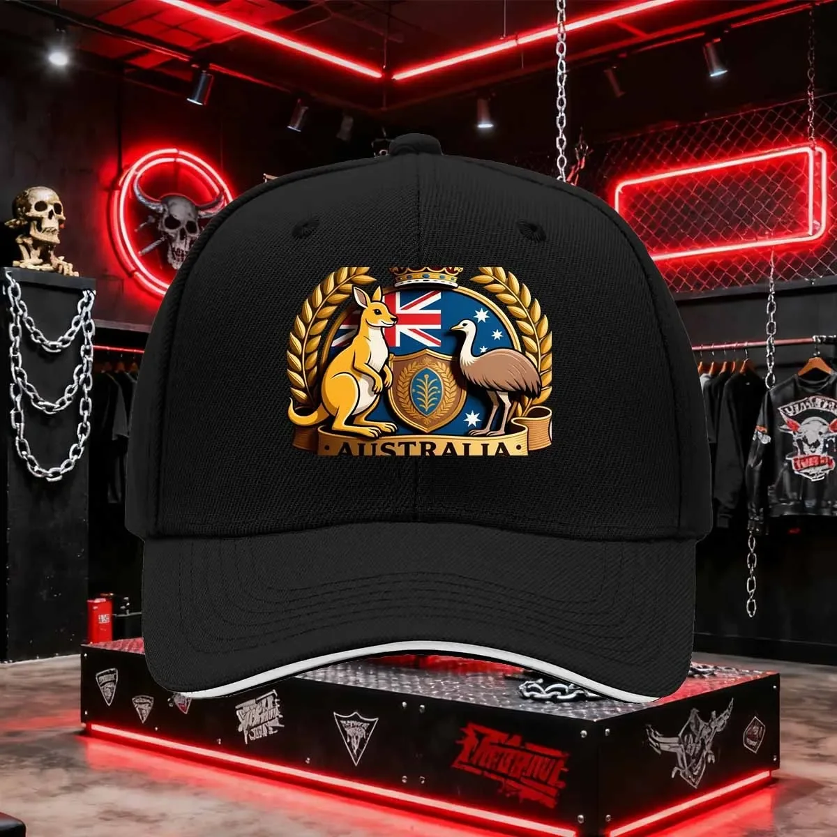 Custom Hat Vintage Australia Logo Trucker Cap - Adjustable Snapback, Lightweight All-Season Outdoor Hat Suitable For Driving, Ca