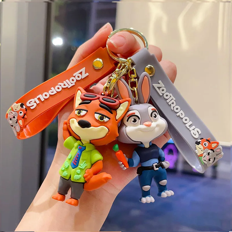 سلسلة مفاتيح Zootopia 1-6PSC: سلسلة مفاتيح مصغرة تتميز على تمثال جودي هوبس على الطراز الكرتوني، مناسبة للسيارات والحقائب والمفاتيح #5