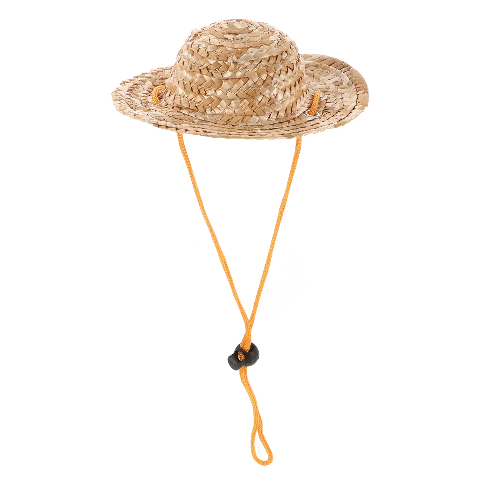 

Pet Sun Hat for Small Dogs Puppy Bucket Protection Straw Hats Adjustable Chin Strap Breathing Material Comfortable Wear Fits