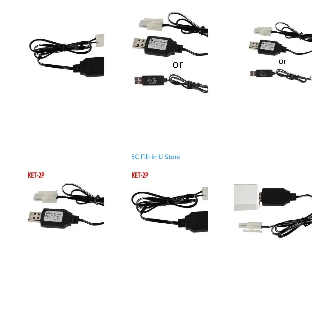 G8TA Rechargeable USB Battery Ni-Cd Ni-MH Battery Pack KET-2P Plug Adapter 7.2V 250mA Output RC Toy E56B Durable Part