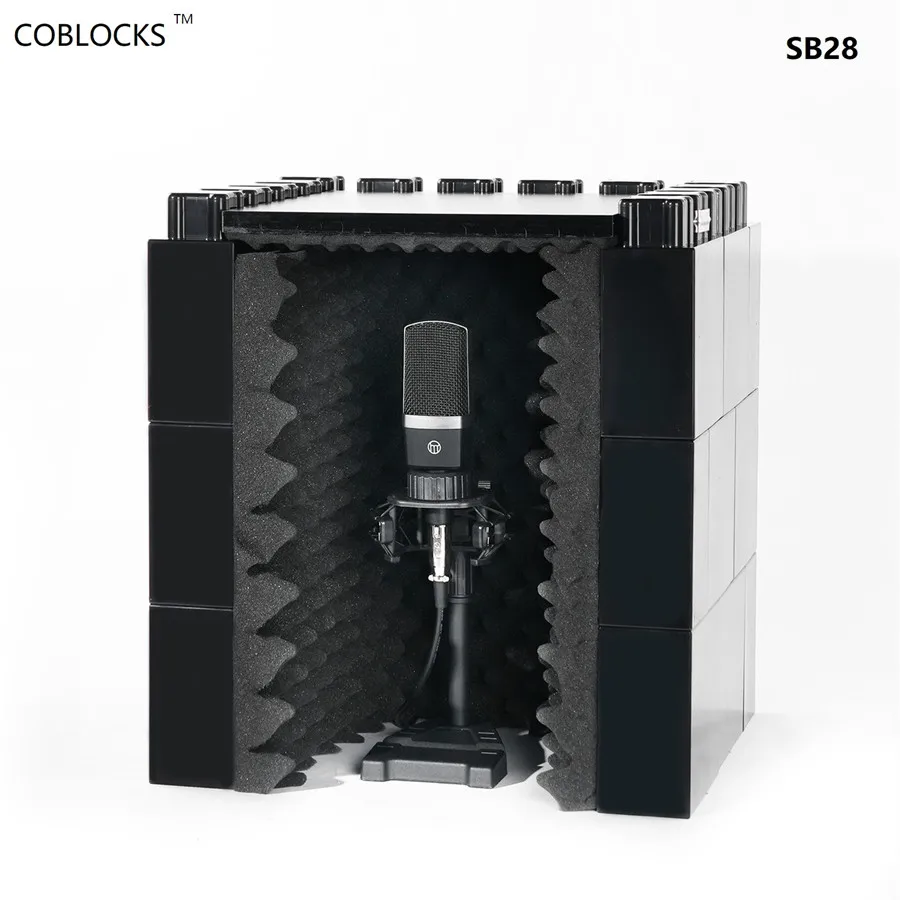 COBLOCKS-Studio Recording Microphone Isolation Shield, Desktop,High Density, Absorbent Foam to Filter Vocal, Acoustic Booth