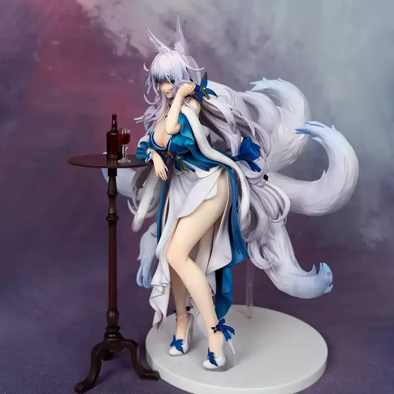 28.5cm azur lane shinonome tsukuyomi juya figura de ação pvc estatueta vestido besta orelha jogo modelo desktop ornamento menino brinquedos presentes