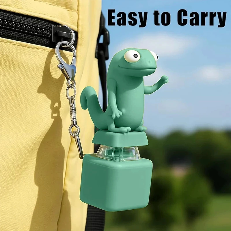 재미있는 개구리 도마뱀 버튼 키체인 충전식 LED 라이트 사운드 피젯 클릭커 장난감 스트레스 해소 휴대용 장식품