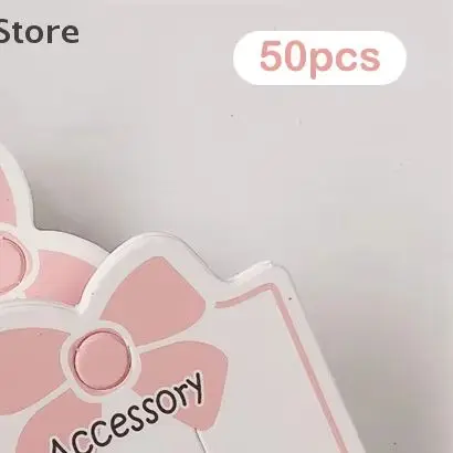 50 قطعة بطاقات القوس الأبيض/الوردي المشابك دبوس الشعر عرض بطاقات DIY بها بنفسك الفتيات الشعر مجوهرات التعبئة والتغليف ورقة بطاقة حامل التجزئة العلامات #1