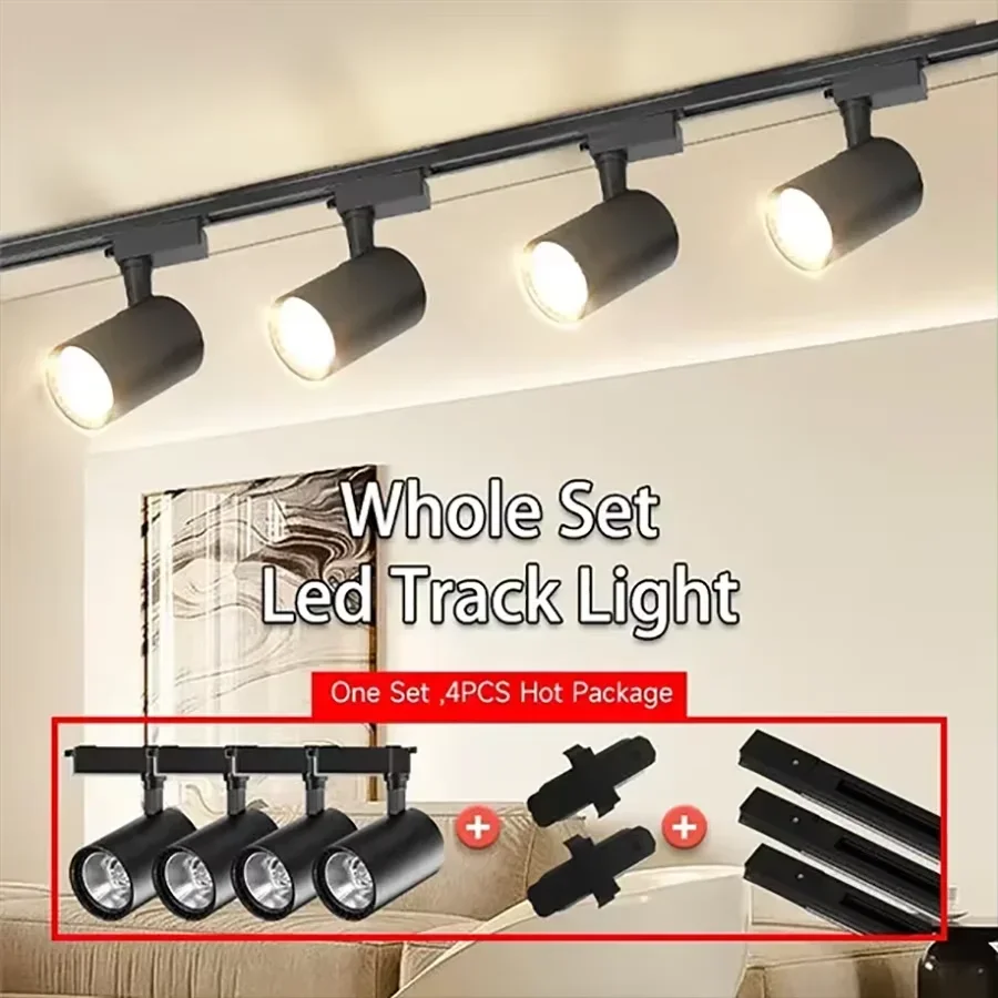 Ray lambası 220V COB seti Led hüzme aydınlatma ray lambası Led Spot 12/20/30/40W mağaza ev 220V ışıkları tavan armatürü mağazası