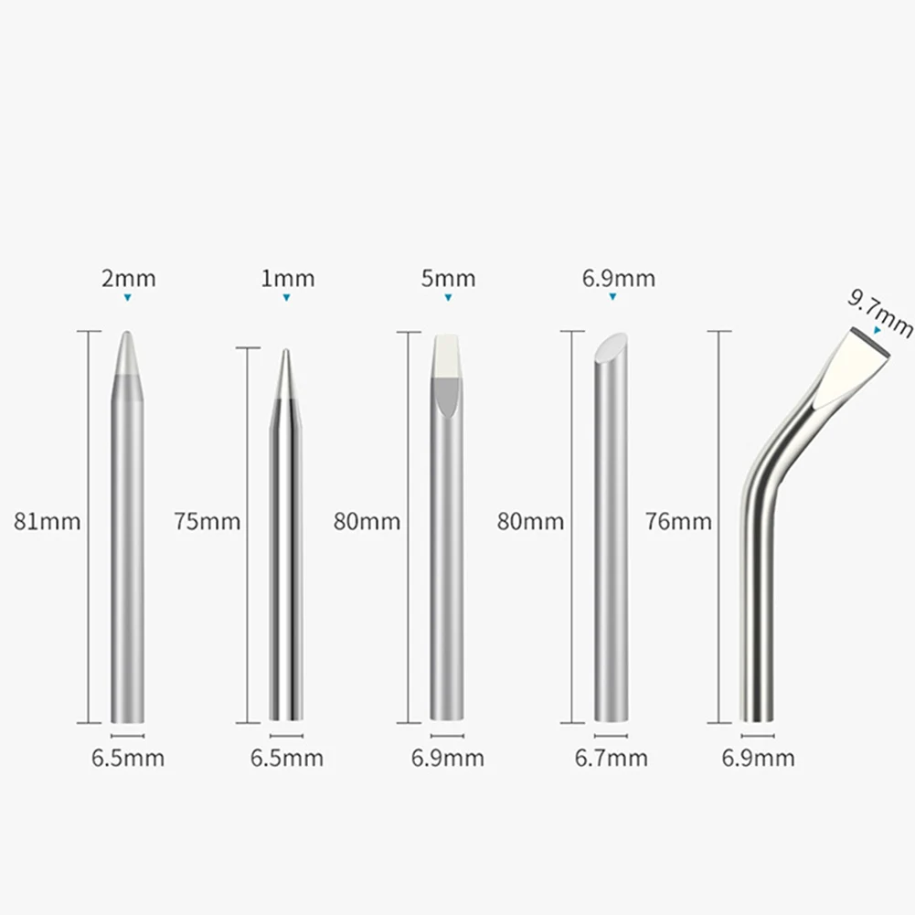 1pc Soldering Iron Tip 9.7mm Bent Flat Tip For 80W External Heating Soldering Irons Welding Tools Accessories