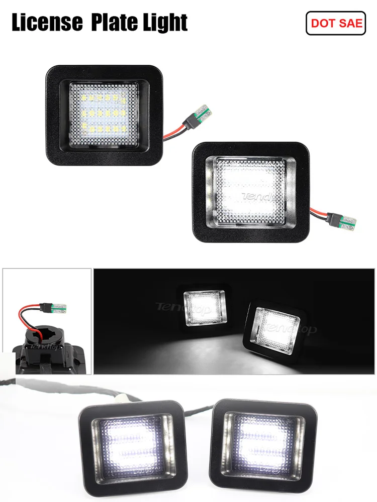 2Pcs /Set For Ford F150 Raptor 2015 -2020 LED License Plate Lights Number Lamp White Canbus Rear Bulb No Error Car Accessories