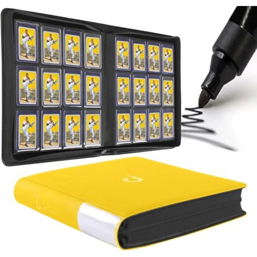 

Top Loader Binder 12 Pocket - Fits 480 Cards 12 Pocket Top Loader Binders for Cards with Sleeves Compatible with 3" X 4" Rigid