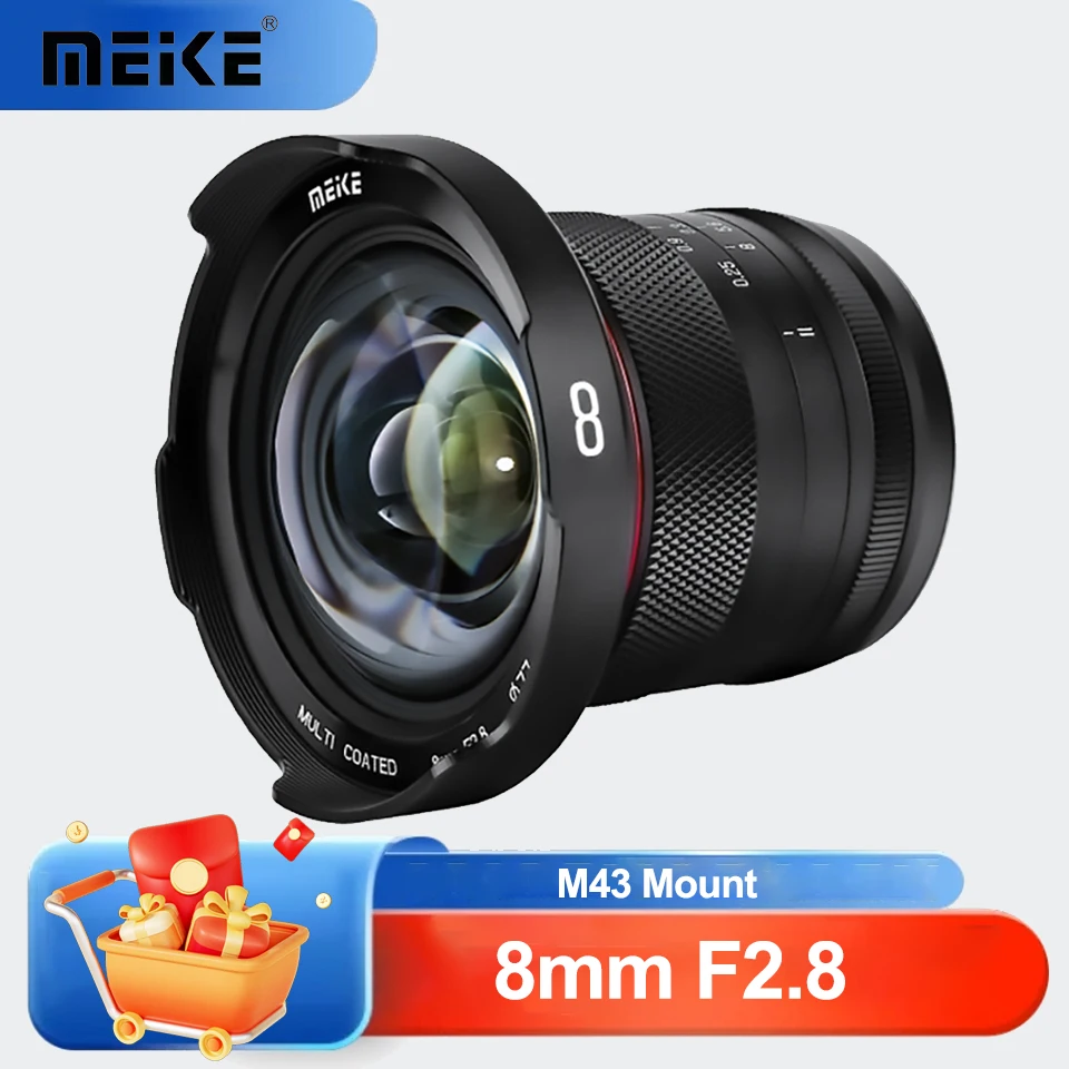 

Ультраширокоугольный макрообъектив MEKE 8 мм F2.8 с ручной фокусировкой, совместимый с Olympus OM1 EM13 E-P7 EPL10