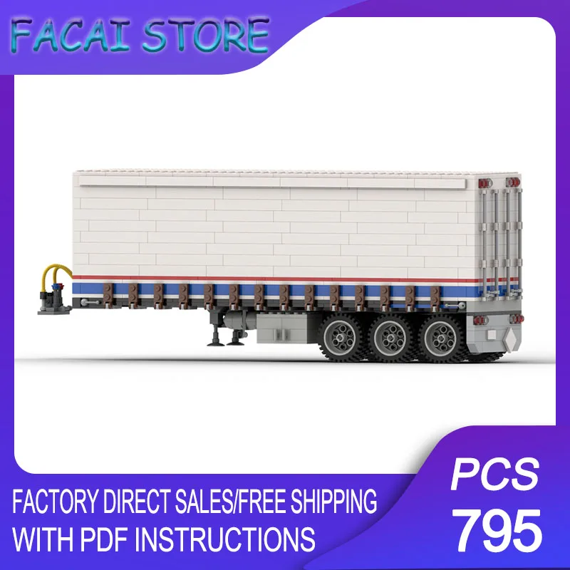 

Moc Building Bricks Modular Model Team 5580 Curtainsider Trailer Model Technology Blocks Christmas DIY Toy Construction Gifts