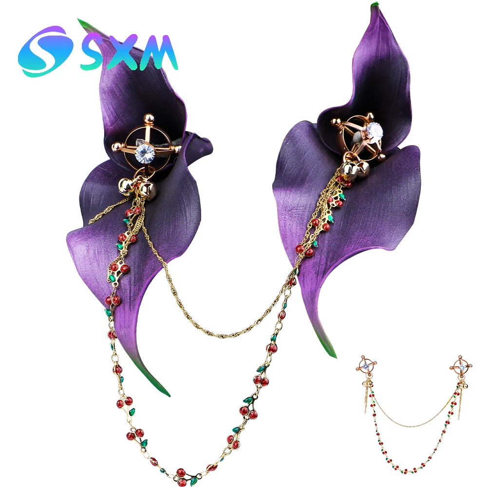 SXM جديد الحلمة المشابك الإناث الصدر تحفيز الجسم ملحقات السلسلة BDSM لعبة الحلمات إغاظة يمزح الجنس لعب للنساء