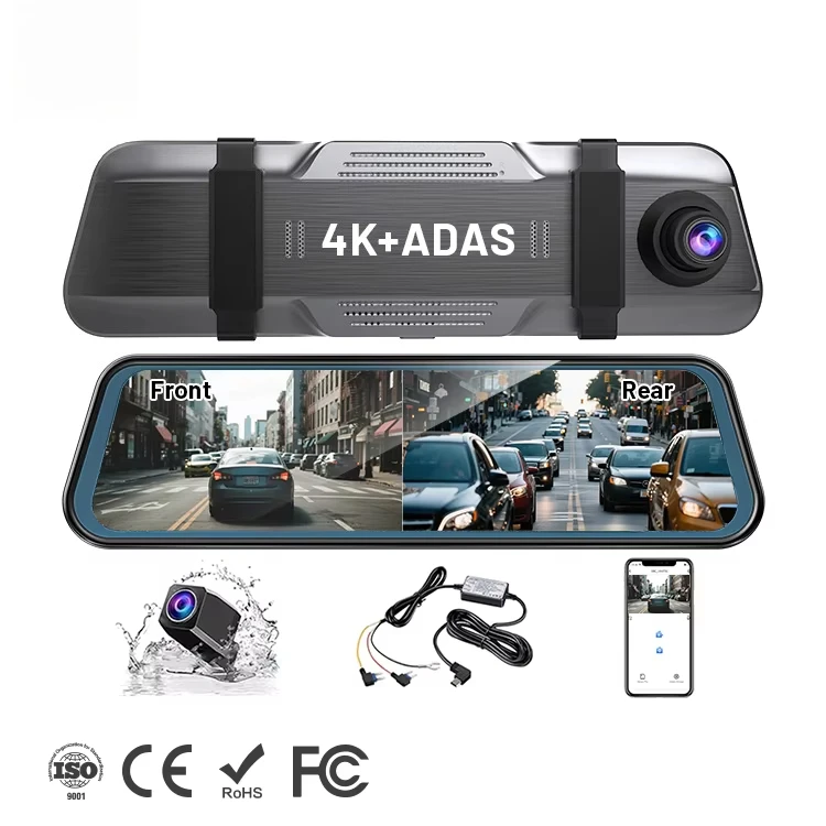 

Factory OEM 9.66Inch HD 4K Camera 1080P Rear View Mirror Dash Cam Dual Lens Automatic Car Video Recorder Camera Vehicle Car Dvr