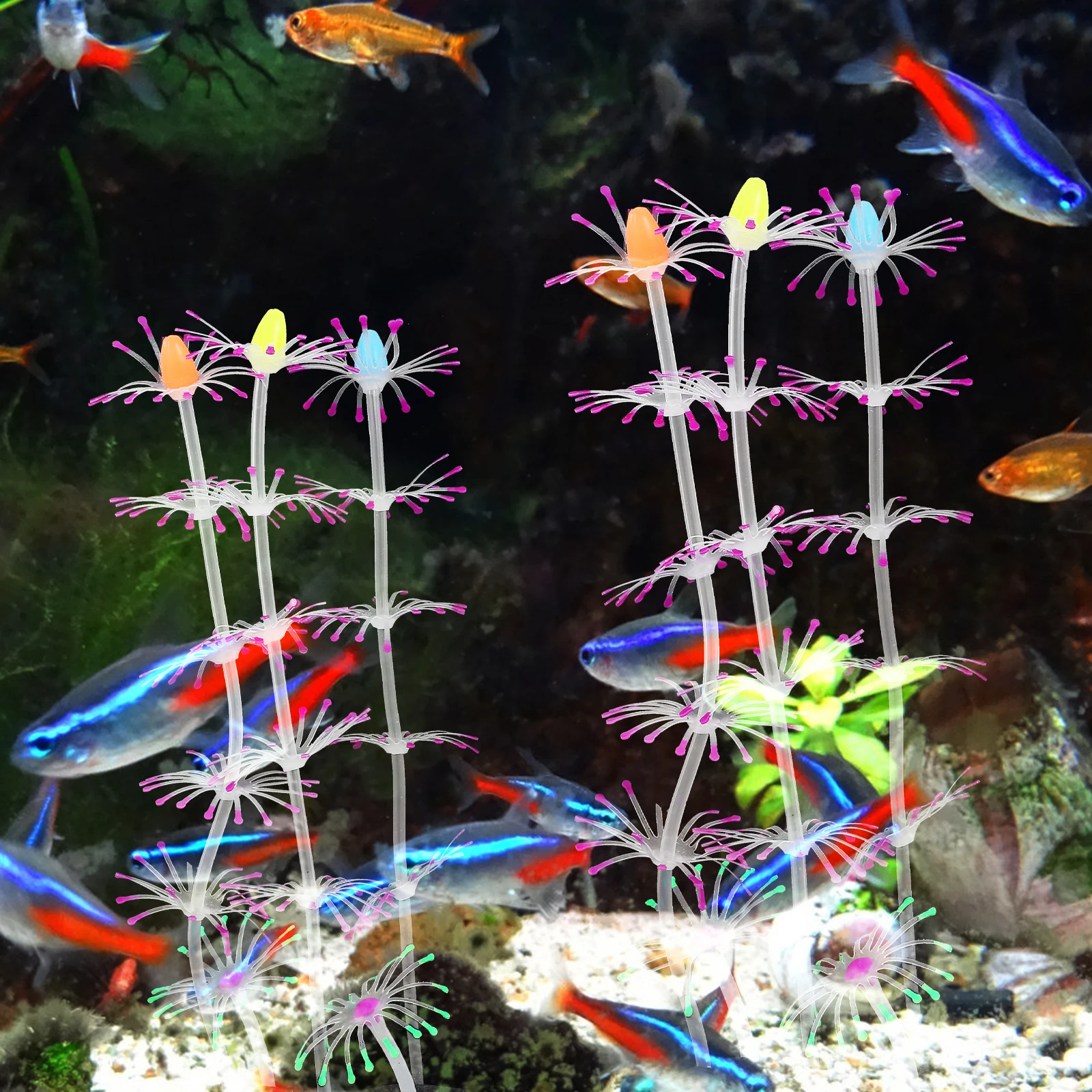 

Simulated Ornaments Aquarium Decorations Fish Tank Accessories Fluorescent Green Fake Coral Sculpture For Underwater
