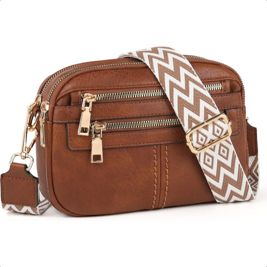 

Crossbody Bags for Women 6Pockets Purses for Women Vegan Leather Handbags Shoulder Bag for Travel Shopping