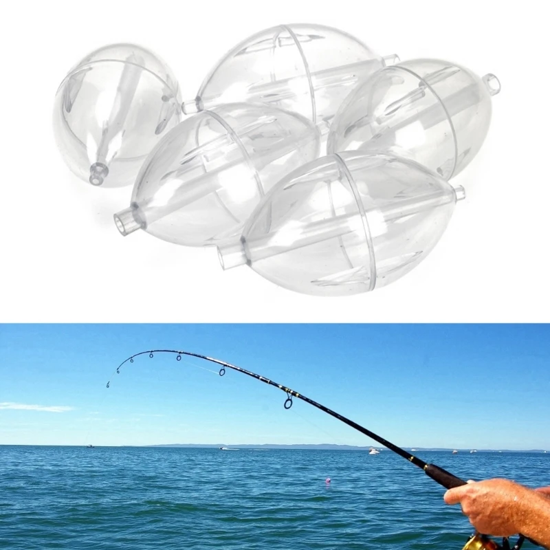 5Pcs Plastics Clear Float Fishings Slip Cast Spin Float Oval Bubble Float Bobbers Buoys Slip Bobbers Strikes